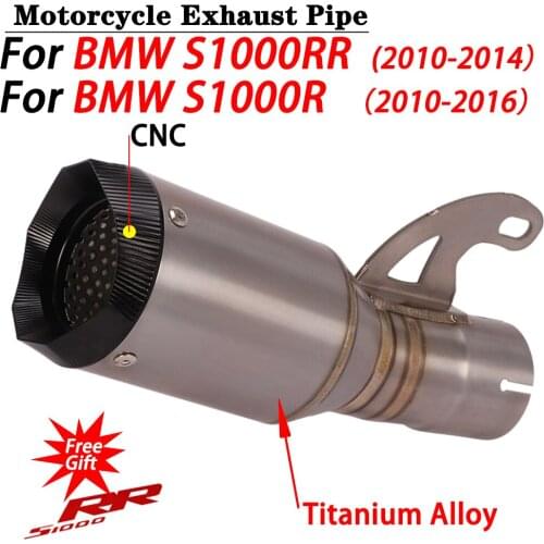 Motorcycle Exhaust Modified Pipe Slip on For BMW S1000RR S1000R 2010-2016 Escape Moto Titanium Alloy Muffler Middle Link Pipe