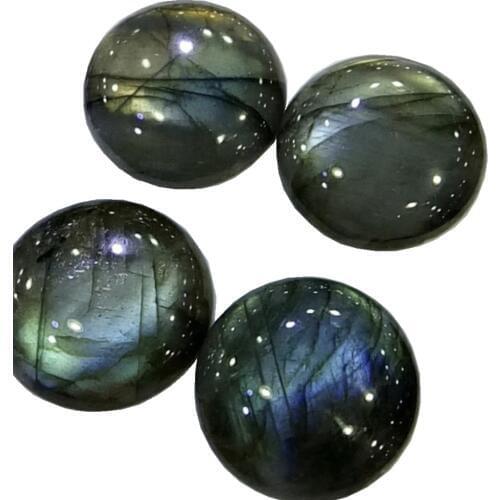 Natural Labradorite 30mm Round Gem stone Cabochon Bead Stone Cabochon Jewelry pendant ring face,Flat Bottom,1piece/pack