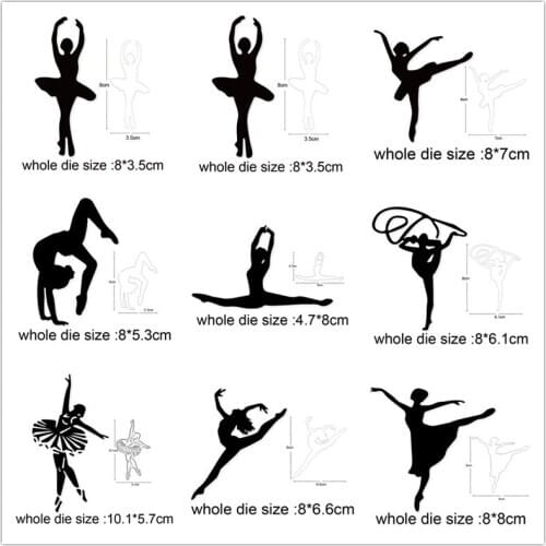 2020 new metal dies Ballet Women Yoga Cutting Dies Stencil for Scrapbooking dies Card Making Etched Embossing Die Cut Craft dies
