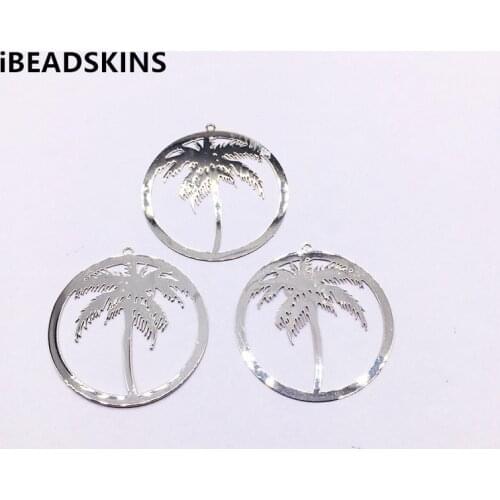 New arrival! 35mm 100pcs Thin copper coconut tree-shape charm for Stud earring accessories,Earring parts,hand Made Jewelry DIY