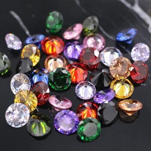 New Round Shape Zircon Artificial Gemstone Glass Strass Rhinestones DIY Necklace/Jewelry Accessories