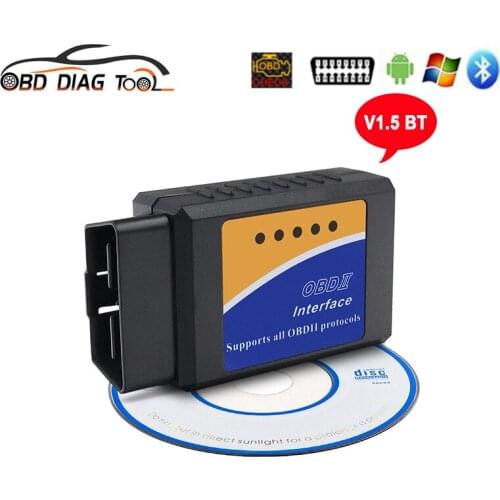 OBD2 BT ELM 327 V1.5 Car Scanner Auto Diagnostic Tool Super Mini ELM327 1.5 OBDII Interface for Android / PC Free Shipping