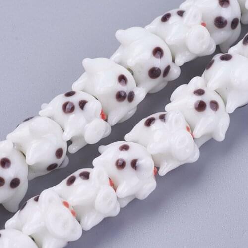 About 32pcs/strand Handmade Porcelain Cute Pig Beads Strands for jewelry making DIY Bracelet Necklace Accessories Crafts