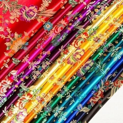 Flower fabrics brocade jacquard pattern fabric for sewing cheongsam and kimono material for DIY