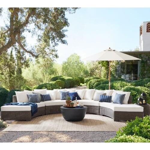 Garden rattan furniture sets patio wicker sets ALL-WEATHER WICKER ROUNDED SECTIONAL COMPONENTS