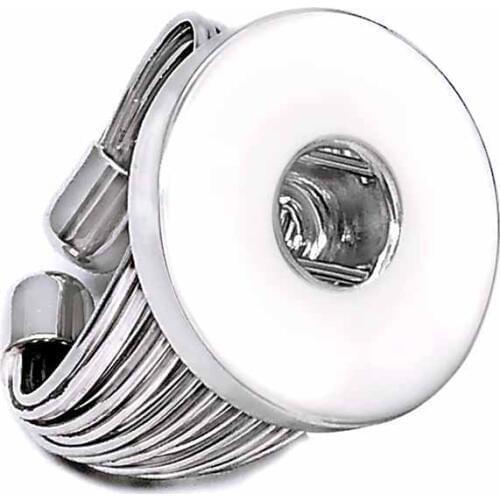 Adjustable 015 flower DIY metal Adjustable ring fit ginger 18mm snap button rings jewelry charm rings for women