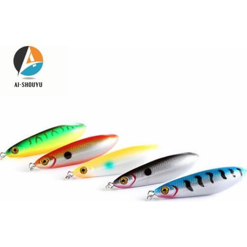 AI-SHOUYU 1PCS Plastic Fishing Lure Artificial Spoons Spinner Bait Single Hook 15.5g 85mm Spinner Buss Tackle Accessories