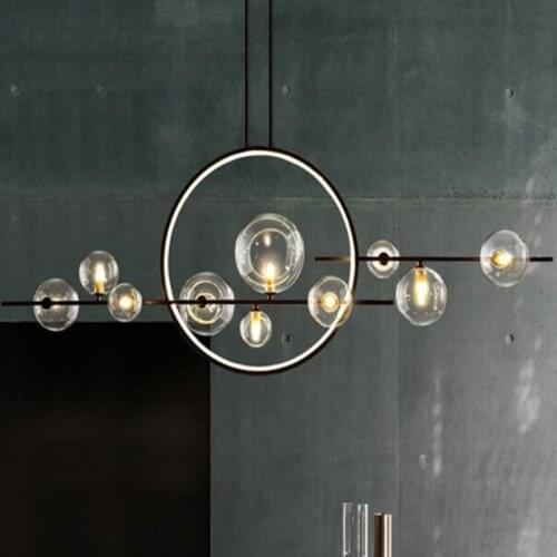 Modern LED Novelty Glass bubble Chandelier Kitchen Decor lighting Nordic Home Fixtures Dining room Island Hanging lights