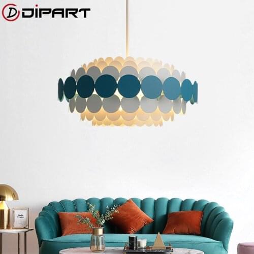 Modern Led Pendant Lights Dining Room Bedroom Pendant lamp Nordic Creative Metal Hanging lamps Home Decor Round light fixtures