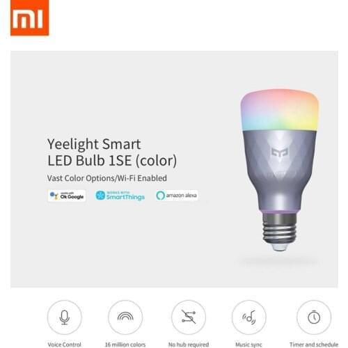 Xiaomi Yeelight 1SE E27 6W RGBW AC 100 - 240V Smart LED Bulb Remote Control Smart LED Light Colorful Temperature Voice Control