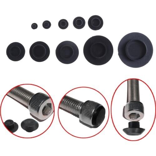 10PCS M5-24 Practical Black Hex Socket Fasteners Screws Covers Caps Allen Bolt Screw Nut Round Head Cover Cap Protector