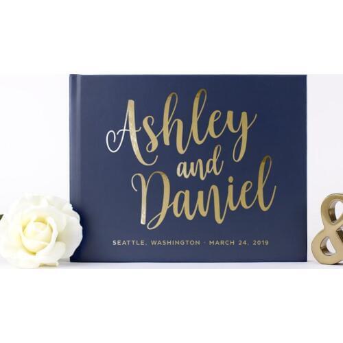 Custom Calligraphy wedding Guest Book, Custom any language Wedding Journals photo albums guestbooks Sign In Books