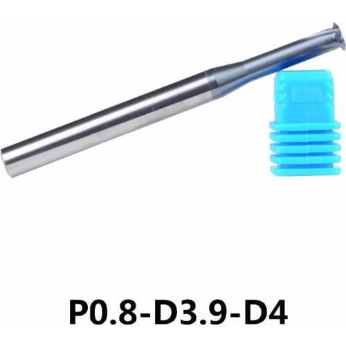 1pc P0.8*d3.9*D4 carbide alloy Single tooth thread milling cutter cnc threading end mills cutting tool for metric 0.8 mm pitch