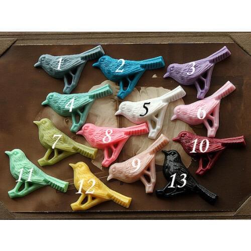 20PCS 13colors Beautiful Mix Colorful vintage style birds Cabochon - -42x25mm(CAB-BY-)