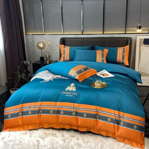 2021 new products Cotton embroidery bedding sets bed set double queen king size duvet cover bed sheet set pillowcase 4Pcs