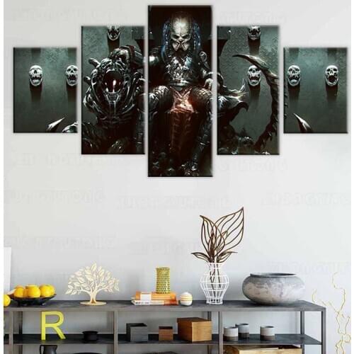 5 piece Alien Vs Predator AVP Movie Poster Canvas Paintings for Home Decor Wall Art frame Oil HD Modern