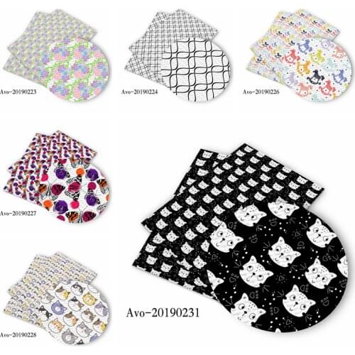 50*150cm Hot Sell Cat Butterfly Pattern Printed Leather Polyster Cotton Liverpool Bullet Fabric for DIY Handmade By Yards