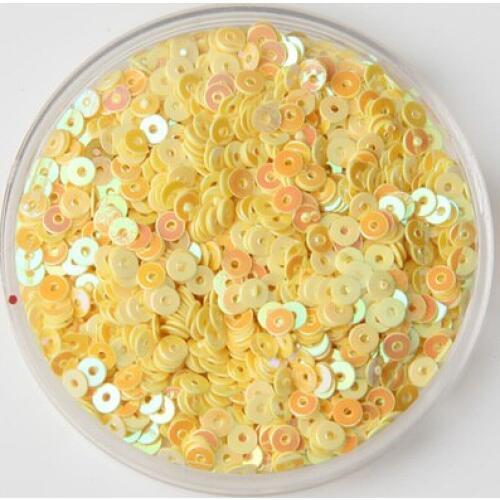 50g(12000pcs) 3mm Flat Round Loose Sequins Sewing Wedding Craft Children DIY Accessories Yellow AB Confetti