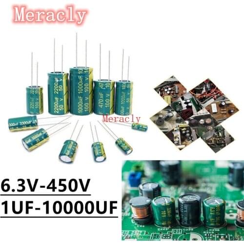 6.3 10 16 25 35 50 400 450V 22 47 100 220 330 470 680 1000 1500 2200 3300UF Aluminum electrolytic capacitors 20% high frequency