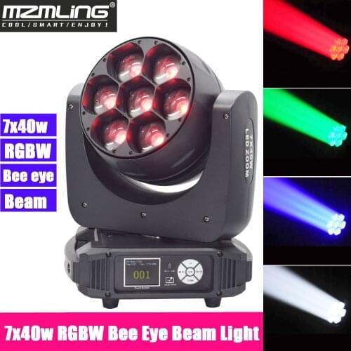 7x40w RGBW Bee Eye Beam Light DMX512 Moving Head Light DJ /Bar /Party /Show /Stage Light LED Stage Machine