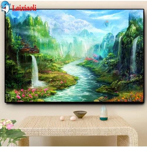 5D DIY Diamond Painting Natural wonderland Cross Stitch Kit Mosaic Diamond Embroidery Handmade Full Square Drill Home Decoration