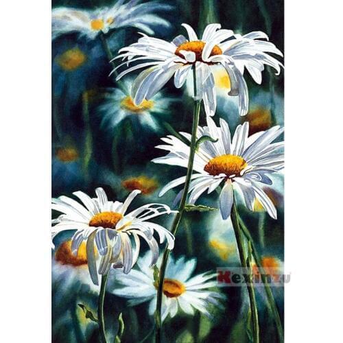 5D DIY Full Square Sale Diamond Painting Cross Stitch -White petals- 3d Round Embroidery Mosaic Resin Home Decor Gift W1252445