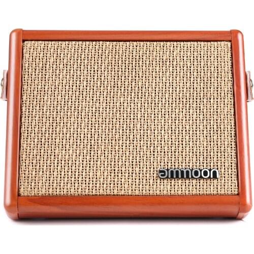 Ammoon AC-15 15W Acoustic Guitar Amplifier Amp BT Speaker with Microphone Input Supports Volume Bass Treble Control Reverb