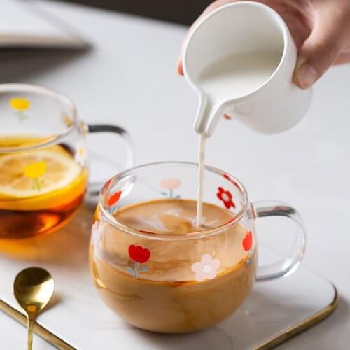 Family cup children lovely girl breakfast cup dish coffee cup transparent glass water cup