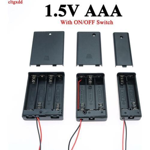 Cltgxdd 1Pcs 1.5V AAA Battery Holder Case Box With Leads With ON/OFF Switch Cover 2 3 4 Slot Standard Battery Container