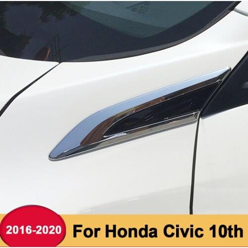 Car Vent Fender Hole Cover Side Air Flow Intake Grille Duct Hood Trim Sticker For Honda Civic 2016 2017-2019 2020 Accessories