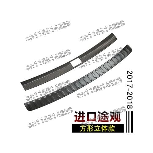 For VW Volkswagen Tiguan mk2 2017 2018 2019 2020 2021 Stainless Steel Rear Bumper Protector Sill Trunk Tread Plate Trim