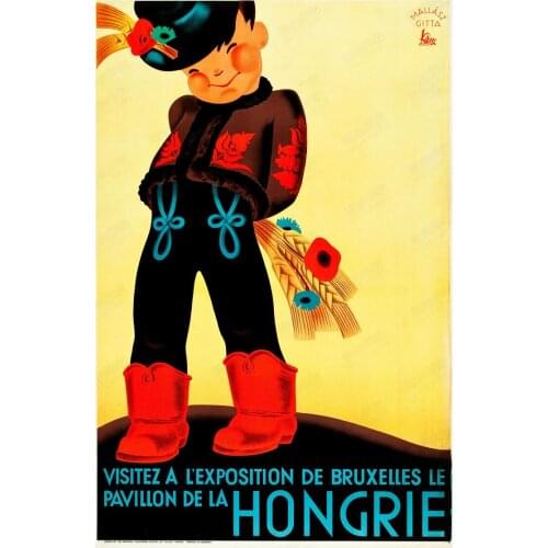 Welcome Boy of Hungry Hongrie Travel Landscape Vintage Retro Decorative Poster DIY Wall Canvas Stickers Posters Home Decor Gift
