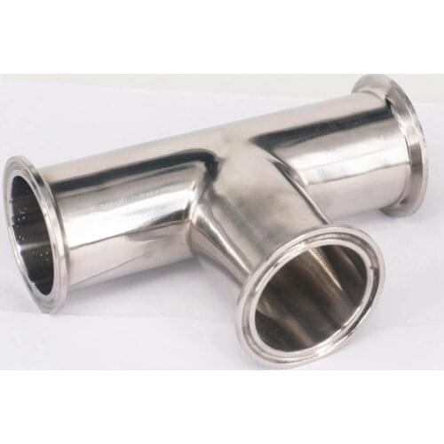 51mm Sanitary Tri Clamp 2" 3 Way Tee 304 Stainless Steel Sanitary Ferrule Tee Connector Pipe Fitting