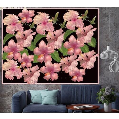Nordic Style flower goblen tropical plants Tapestry retro macrame Retro Polyester macrame Wall Hanging bohemian wall home decor