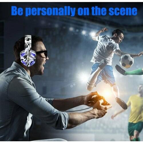 3.5mm Gaming Headset with Mic LED Camouflage Headphones for PC Laptop Game Console ND998