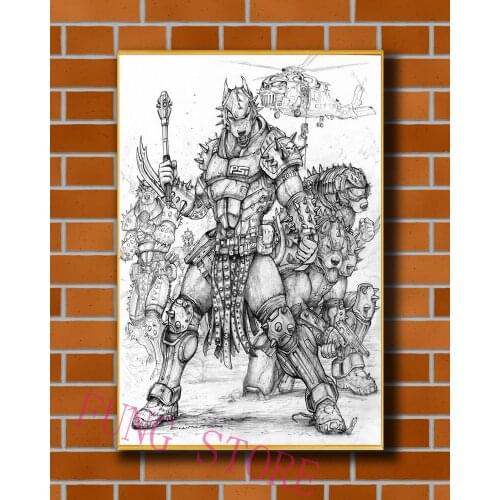 K087 Science Fiction Mech Warrior Robot Monster Originality Custom Silk Poster Home Deco Wall Art Christmas Gift