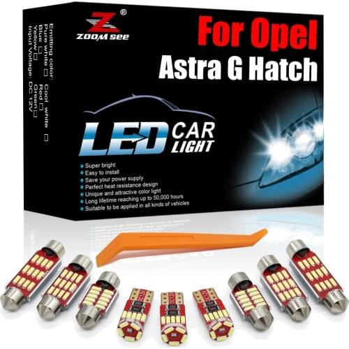 Advanced White Canbus LED Interior Kit 13pcs For Vauxhall Opel Astra G Hatchback 1998-2009 Car Auto Trunk Dome Map Lamp Light