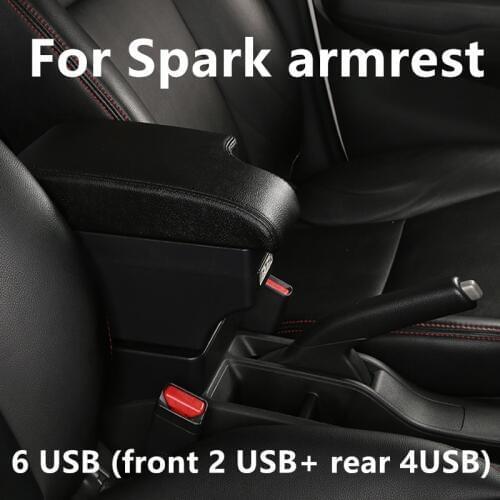 For Spark armrest box central Store content Storage box Chevrolet armrest box USB interface