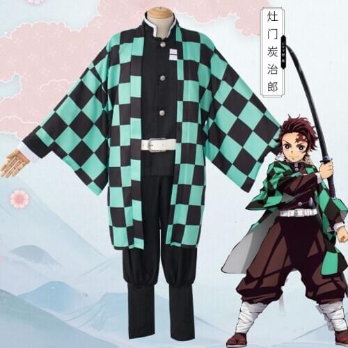Anime demônio slayer kimetsu não yaiba cosplay traje kamado tanjirou agatsuma zenitsu tomioka giyuu haori homem capa uniformes
