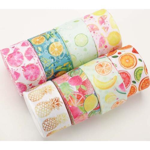 10yards - different sizes - Fruit pattern printed Grossgrain ribbon - Cute/lovely