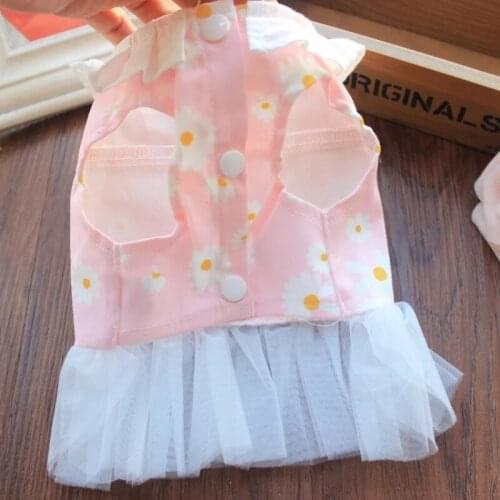 Summer Dog Dress Tutu Princess Costumes Harness Denim Skirt Cat Puppy Apparel maltese Yorkies Pomeranian Poodle Pet Clothing