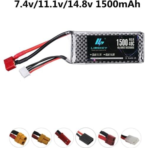 7.4v 11.1v 14.8v 1500mAh Lipo Battery For RC Car Boat Airplane Helicopter Drones Parts 3s 11.1v 40c Battery T/XT60/JSTPlug