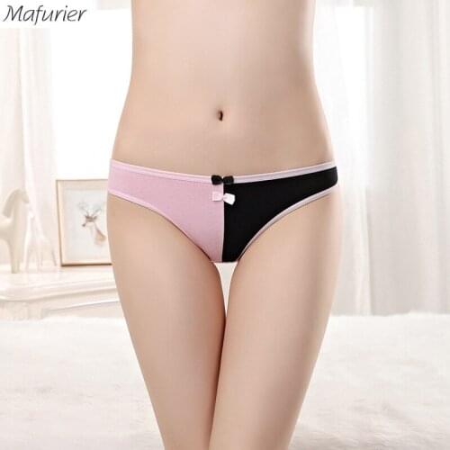 Mafurier free shipping 6pcs/lot women cotton panty female sexy patchwork thong Ms lady soft lingerie girls breathable G-string