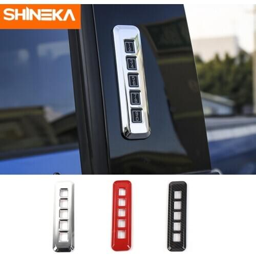 SHINEKA Car Styling Door Password Code Lock Switch Button Frame Cover Trim Sticker for Ford F150 2015+ Car Accessories