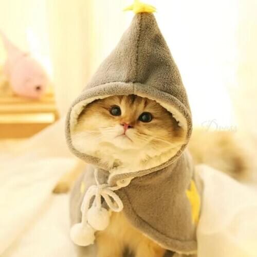 Pet Cloak Cape Cat Dog Hooded Cloak Pet Shawl Cape Adjustable Cat Dog Puppy Cloak Cape Coat Christmas Costume Decor Pet Supplies