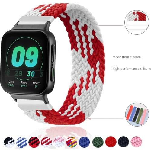 Watchband For Oppo Watch band 41mm 46mm Nylon Elastic Bracelet Braided Solo Loop for Oppo Watch strap 41mm 46mm