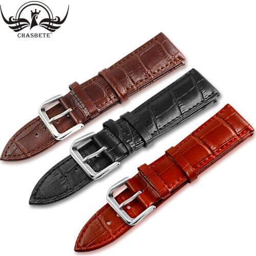 Leather Watch Band for Armani 12 13 14 16 17 18 19 20 21 22 24mm Men Women Belt Wrist Strap Loop Bracelet Black White Red Brown