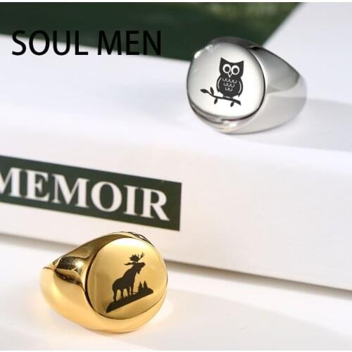 Stainless steel rings for Women Mens Carved Ring Couple rings Big Geometric Oval Design Wedding Classic Jewelry