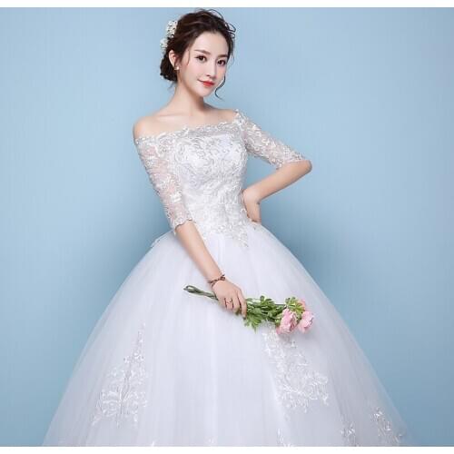 LAMYA Luxury Lace Vestido Wedding Dresses Ball Gown Elegant Bridal Gowns 2020 De Noiva Princess Satin Pearls Real Photo