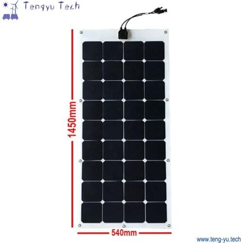 150W Sunpower Solar Cell New Energy PET Flexible Solar Panel 18V Rechargeable Car Solar Panel for Car Roof